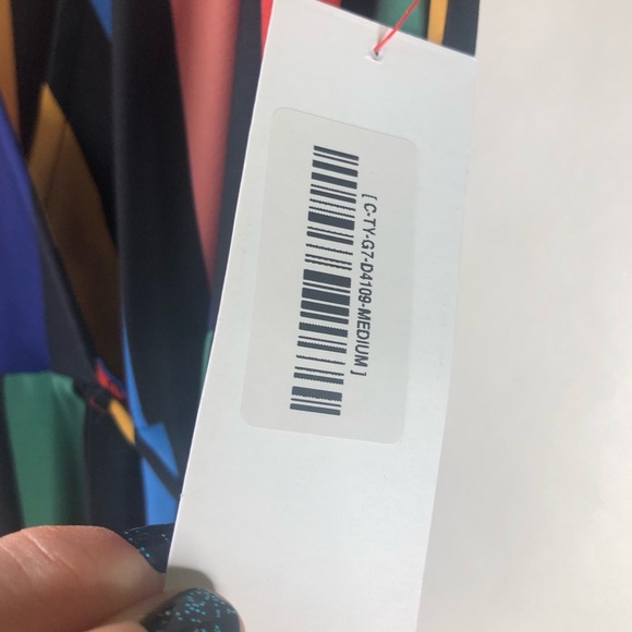 NWT Tyche Multi Color Striped Wrap Maxi Dress Sz M - Picture 16 of 16